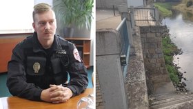 Hrdinný strážník: Zachránil stařenku z řeky Moravy před jistým utonutím