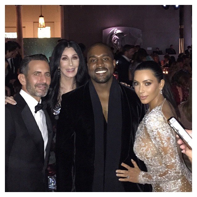 Kim Kardashian s manželem Kanye Westem a Cher