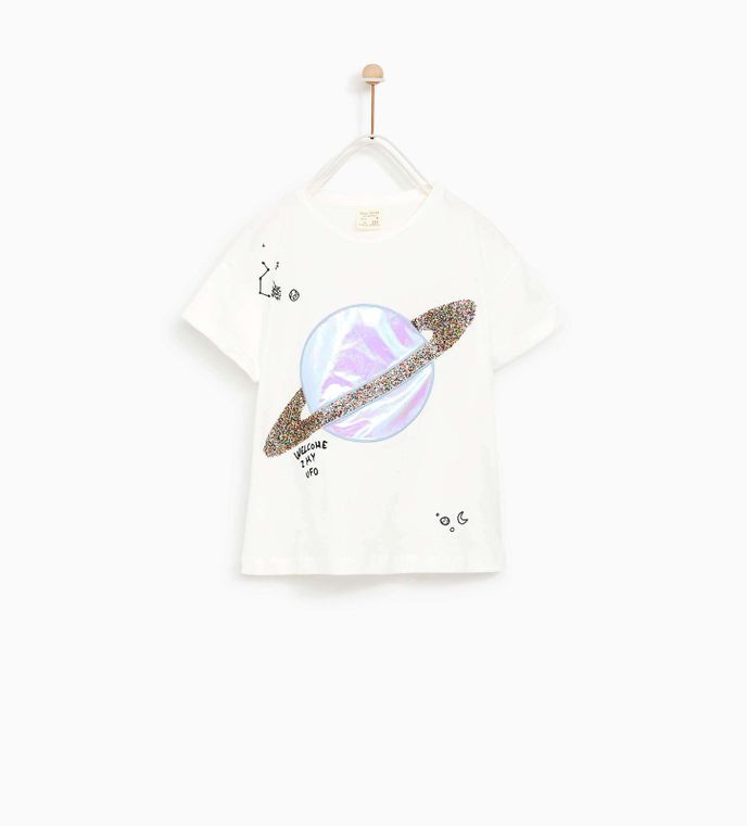 Dívčí tričko s planetou, Zara, 299 Kč