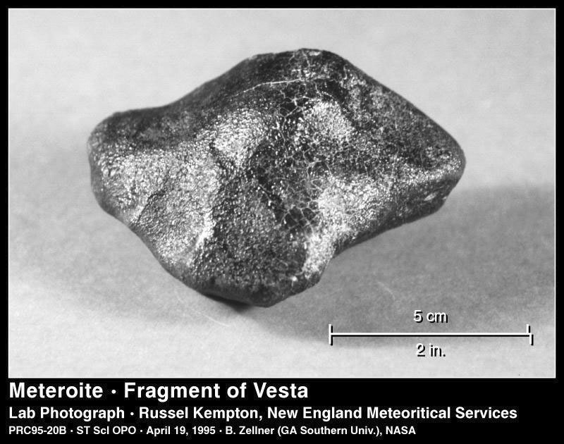 Vzorek horniny z asteroidu Vesta