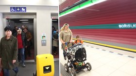 Výtahy ve stanici metra Bořislavka nefungují, když foukne vítr