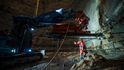 Dělníci razí budoucí staniční tunel Olbrachtova.