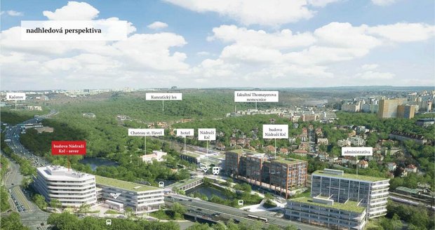 Vizualizace okolí stanice metra D Nádraží Krč