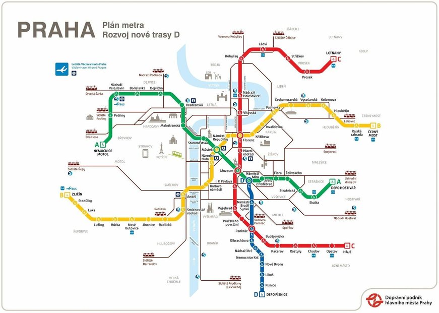 Plán trasy metra D