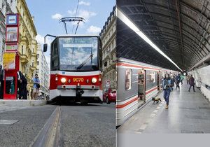 Skrze Vinohradskou ulici se k tramvajové zastávce muzeum vrací po povrchových pracích na vozovce tramvaje. (ilustrační foto)
