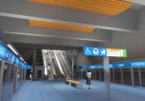 Vizualizace stanice metra D v Libuši