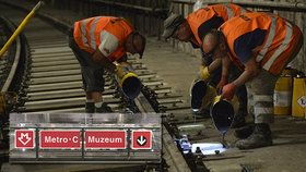 Metro C čeká výluka. V dubnu, červenci a září chystá Dopravní podnik výměnu pražců.