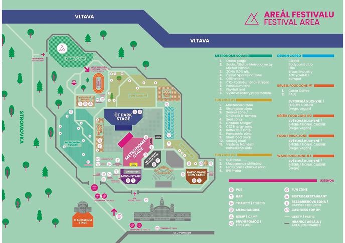 Mapa areálu Metronome Festivalu