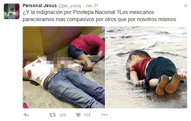 Mexičané přirovnávají vraždu Marcose ke smrti syrského chlapce Alana Kurdího.