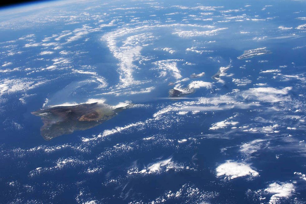 Snímky z Mezinárodní vesmírné stanice: Havaj