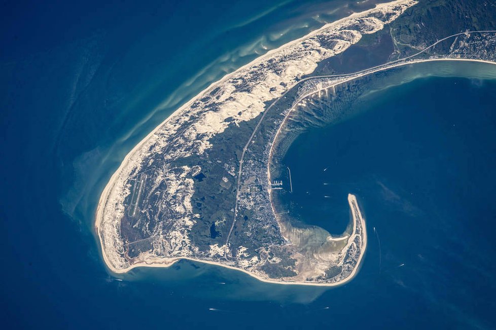 Snímky z Mezinárodní vesmírné stanice: Mys Cape Cod v Massachusetts