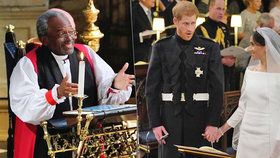 Černošský kněz Michael Curry pronesl na svatbě Harryho a Meghan vášnivý projev.
