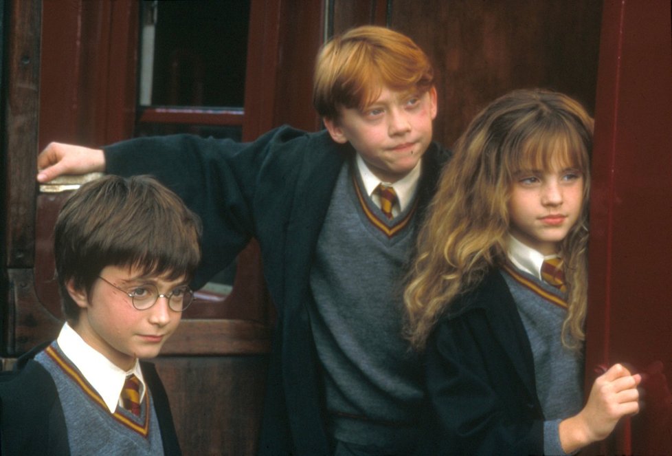 Harry Potter a kámen mudrců - Daniel Racliffe, Rupert Grint a Emma Watson