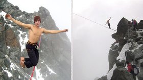 Michael Kemeter (23) se procházel na laně ve výšce téměř 4000 metrů