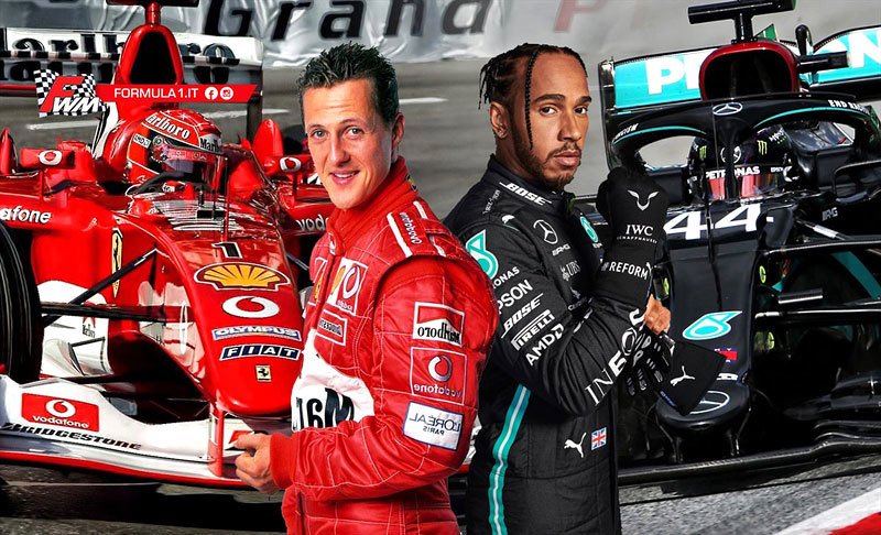 Michael Schumacher a Lewis Hamilton
