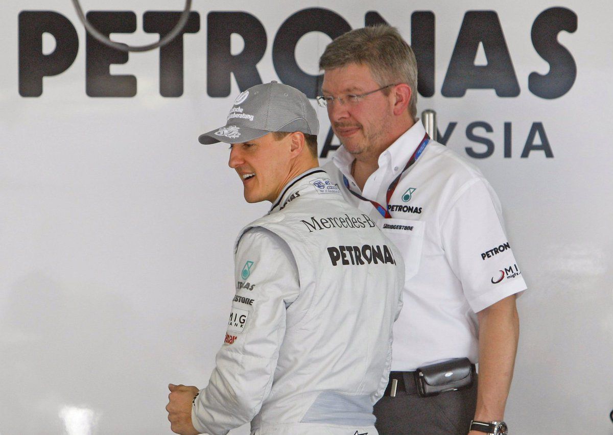 Schumacher a Brawn byli sehraní parťáci, kteří získali sedm titulů mistra světa.