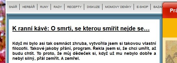 Myšlenky na smrt měla už i v minulosti. Dokonce o nich napsala ve svém článku na webu Popelky.cz.