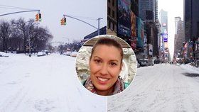 Češka Míša, která žije v New Yorku, již ve velkoměstě přečkala dvě sněhové bouře.