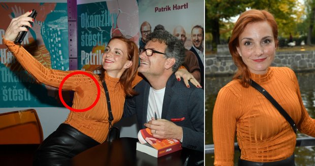 Michaela Maurerová na křtu nové knihy Patrika Hartla
