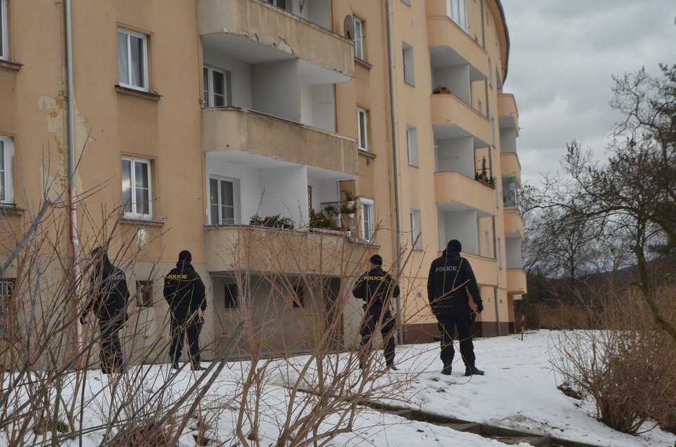 Podle sousedů jsou policisté na místě každý den.