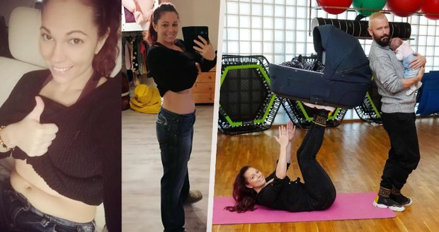 Míša Nosková cvičí i s miminkem.
