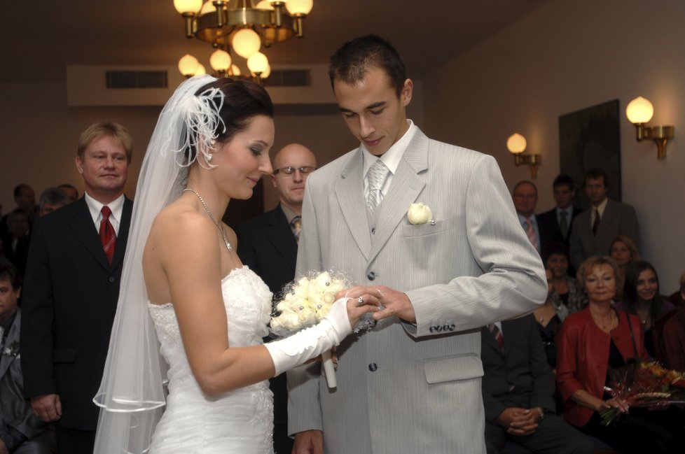 Lukáš Rosol a jeho první žena Denisa Ščerbová v roce 2008