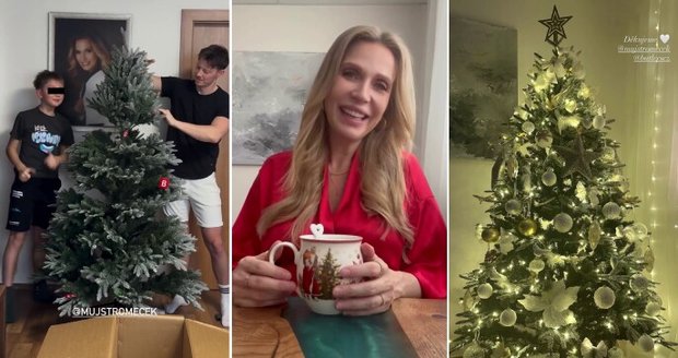 Michaela Ochotská se už chlubí nazdobeným stromečkem
