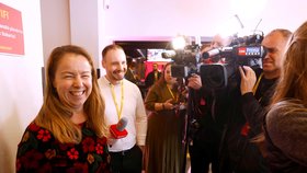 Michaela Šebelová, místopředsedkyně STAN, ve volebním štábu (4. 10. 2025)