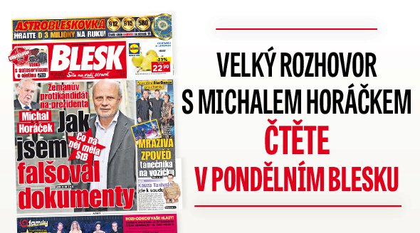 Pondělní Blesk: Michal Horáček o StB a o tom, jak falšoval dokumenty