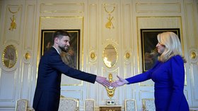 Slovenská prezidentka Zuzana Čaputová se setkala s šéfem hnutí Progresivní Slovensko Michalem Šimečkou. (2. 10. 2023)