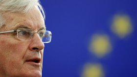 Hlavní vyjednavač EU pro brexit Michel Barnier ve Štrasburku v europarlamentu