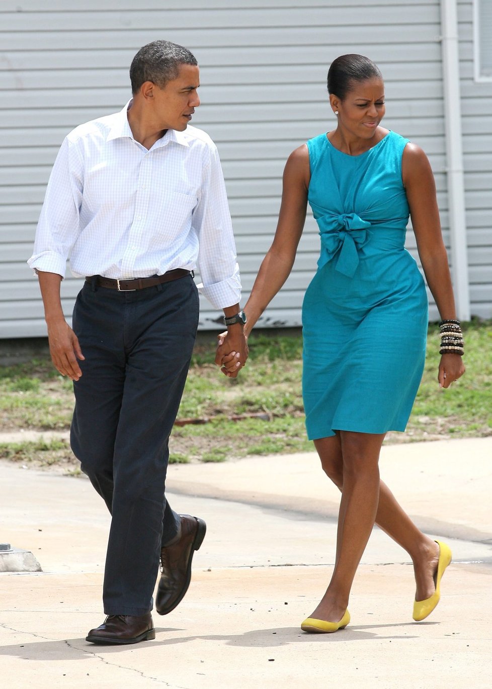 Barack Obama na procházce s manželkou Michelle