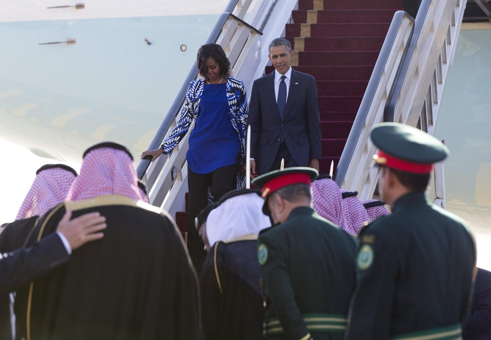Michelle a Barack Obama na návštěvě Saudské Arábie