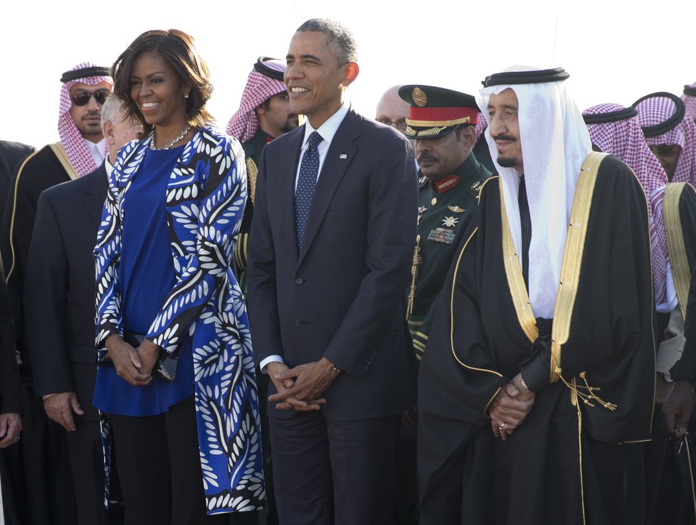 Michelle a Barack Obama na návštěvě Saudské Arábie