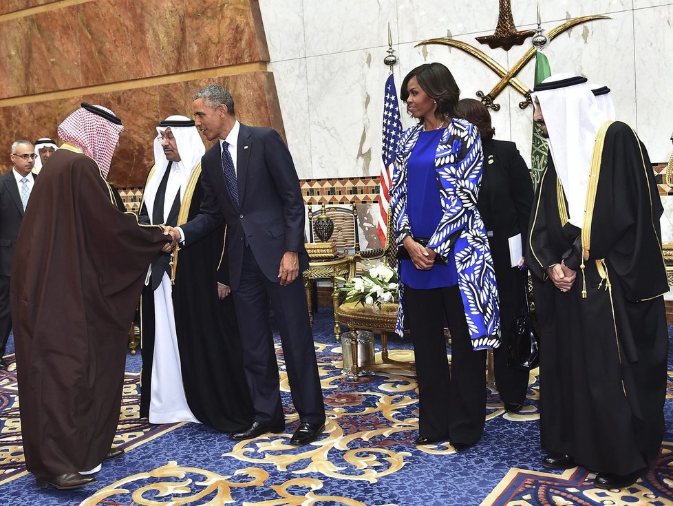 Michelle a Barack Obama na návštěvě Saudské Arábie