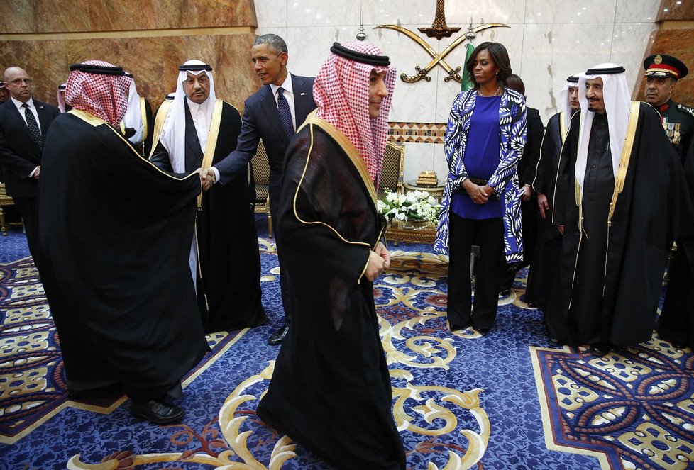 Michelle a Barack Obama na návštěvě Saudské Arábie