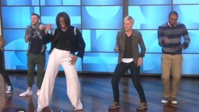 To byl tanec: První dáma Ameriky to rozpařila v show Ellen DeGeneres