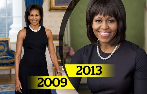 První dáma USA s ofinou i bez: Jak se vám Michelle Obama líbí víc? 