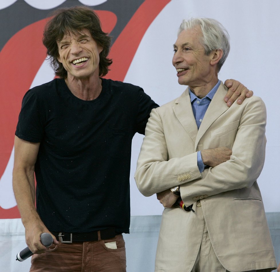 Mick Jagger a Charlie Watts