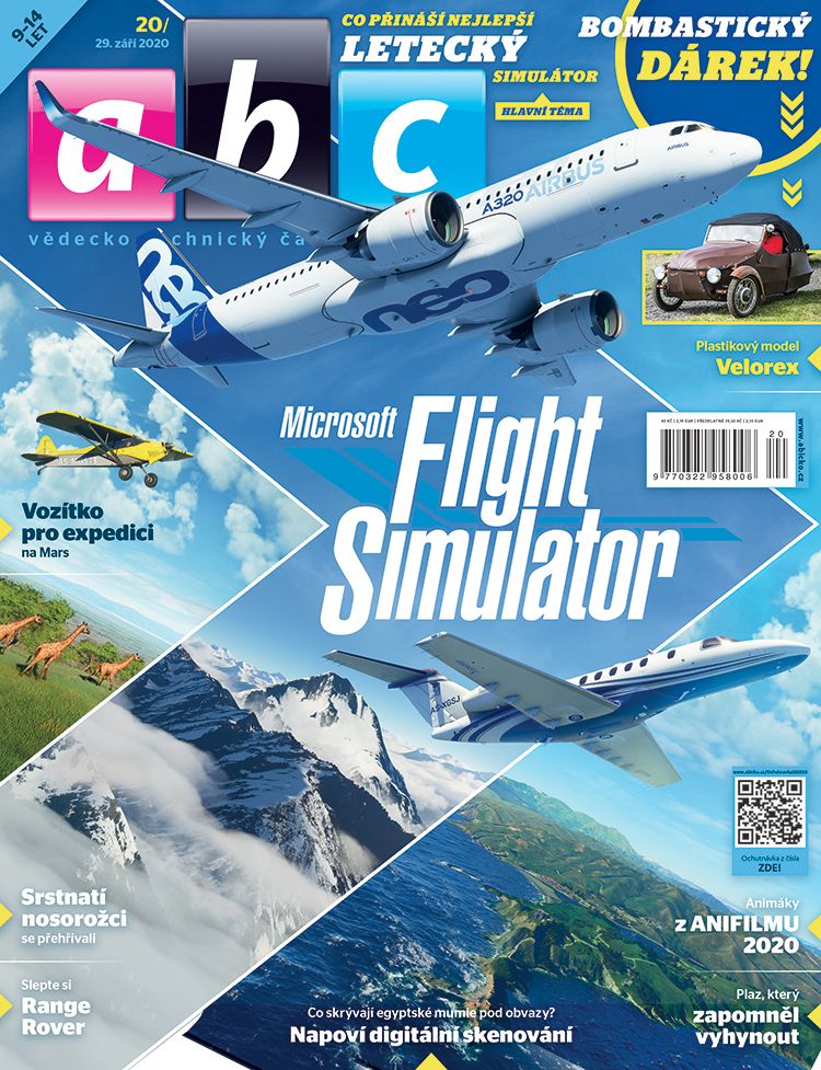Časopis ABC č. 20/2020 vychází s plastikovým modelem Velorexu. Hlavním tématem ábíčka je Microsoft Flight Simulator
