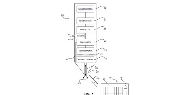  Patent znázorňující fungování haptické odezvy.