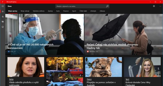 Takto vypadá aplikace Microsoft Zprávy.