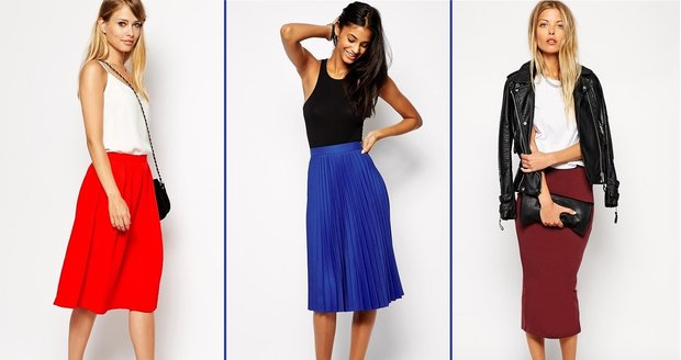 Midi sukně jsou trendy, ale s čím je nosit?