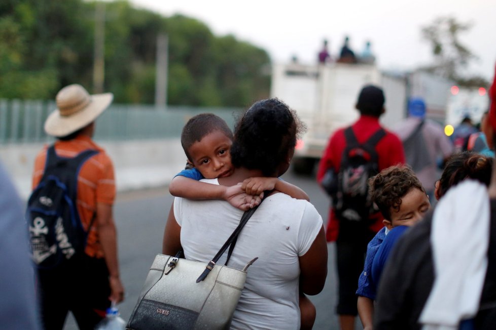 Migranti na cestě z Hondurasu do USA (15. 4. 2019)