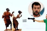 Salviniho pobouřila jeho „podobizna“ jak střílí migranty.