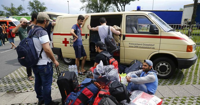 Migranti v německém Dusseldorfu