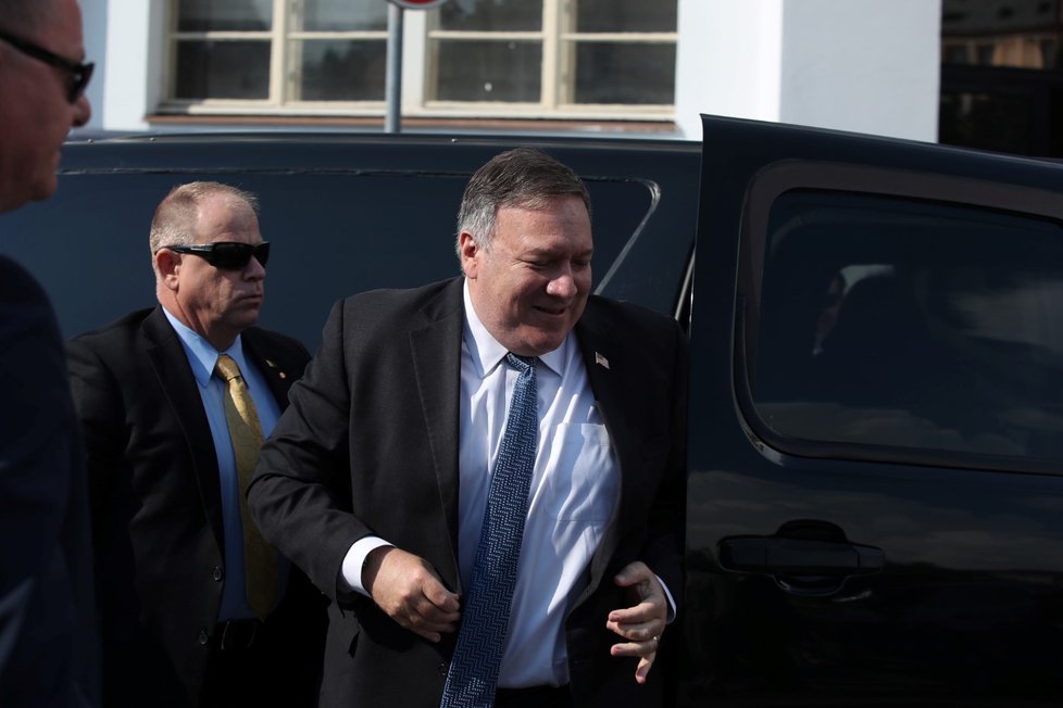 Americký ministr zahraničí Mike Pompeo dorazil do Plzně.