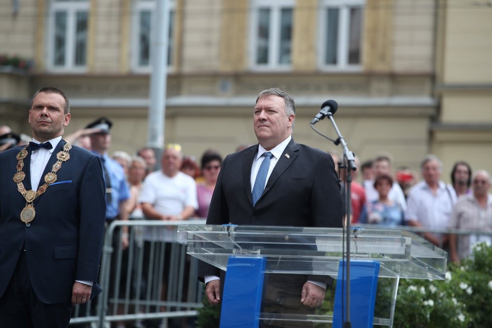 Americký ministr zahraničí Mike Pompeo v Plzni.
