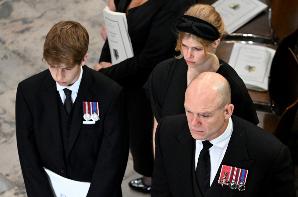 Mike Tindall na pohřbu Alžběty II.