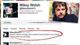 Hudebník Mikey Walsh si předpověděl svou vlastní smrt na Twitteru